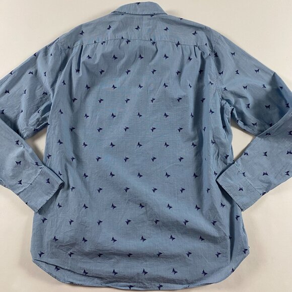 Bonobos Butterfly Print Slim Fit Button Down Shirt Men's XL Blue Cotton - Picture 4 of 11